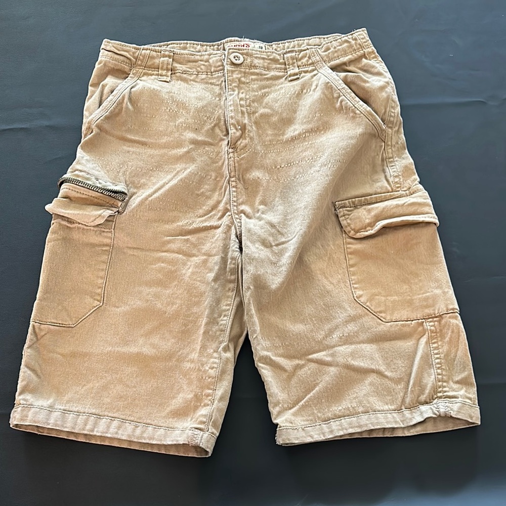 SMITH Tan Cargo Shorts Relaxed Fit Cotton